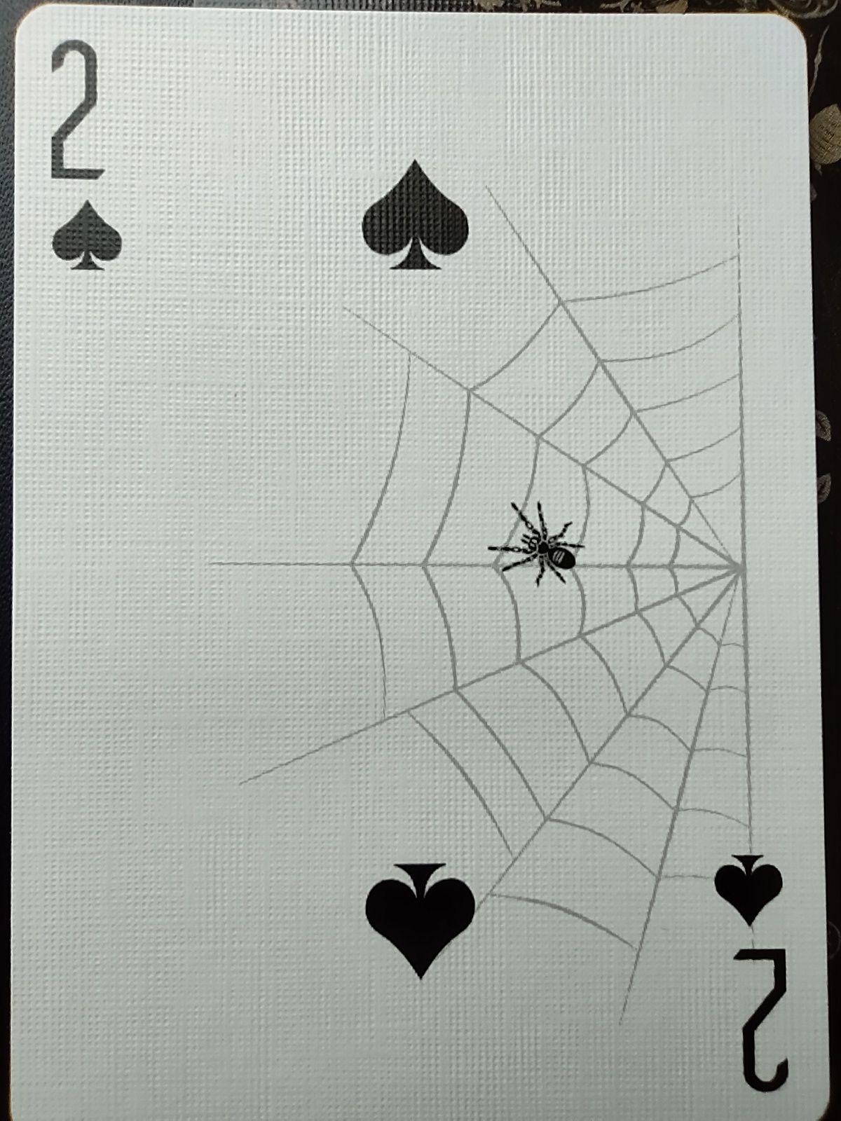 2 of spades. From the Bicycle Spider deck.