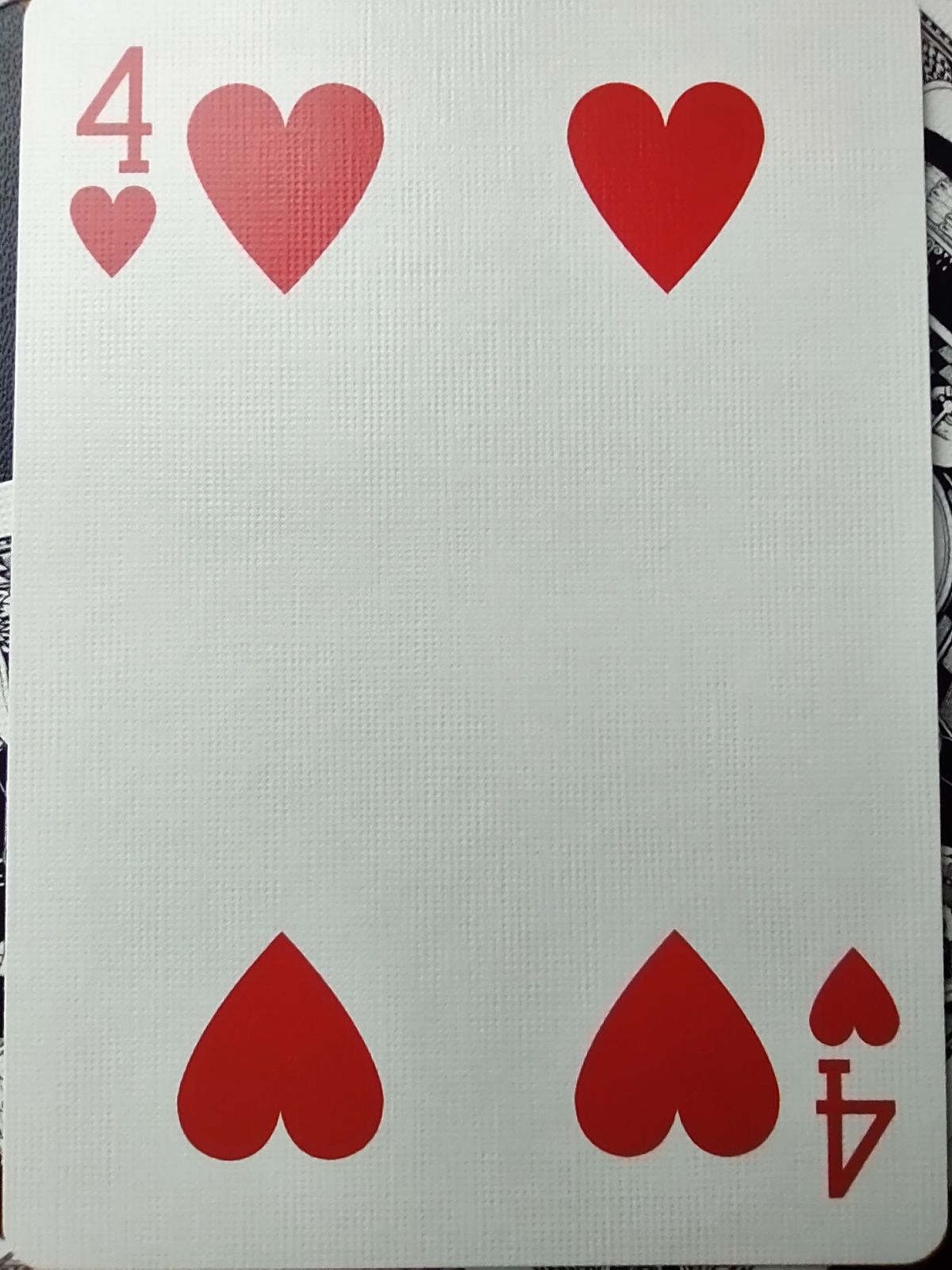 4 of hearts. From the Fantastique deck by Art of Play.
