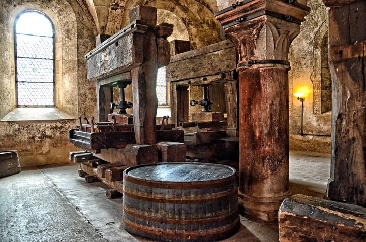 Historic wine presses of Eberbach Abbey in Rheingau, Germany. Photo by lincolnblues.